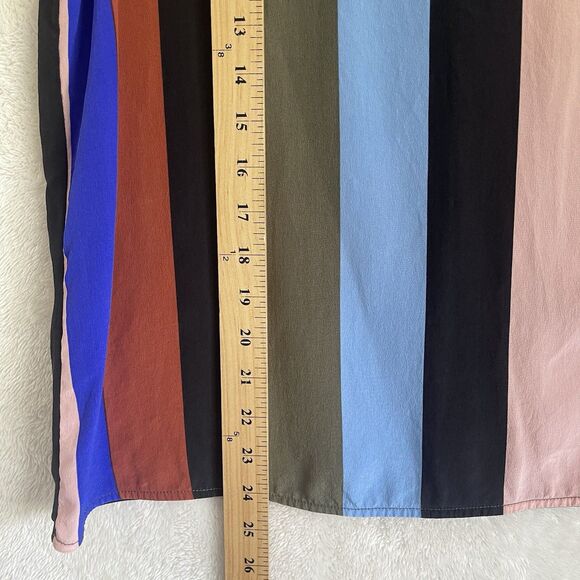 Diane Von Furstenberg Sleeveless Silk Colorful Top M Natural Classic Blouse - Picture 7 of 9